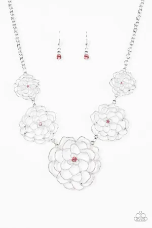 Paparazzi Necklace ~ Crowned Carnation - Pink