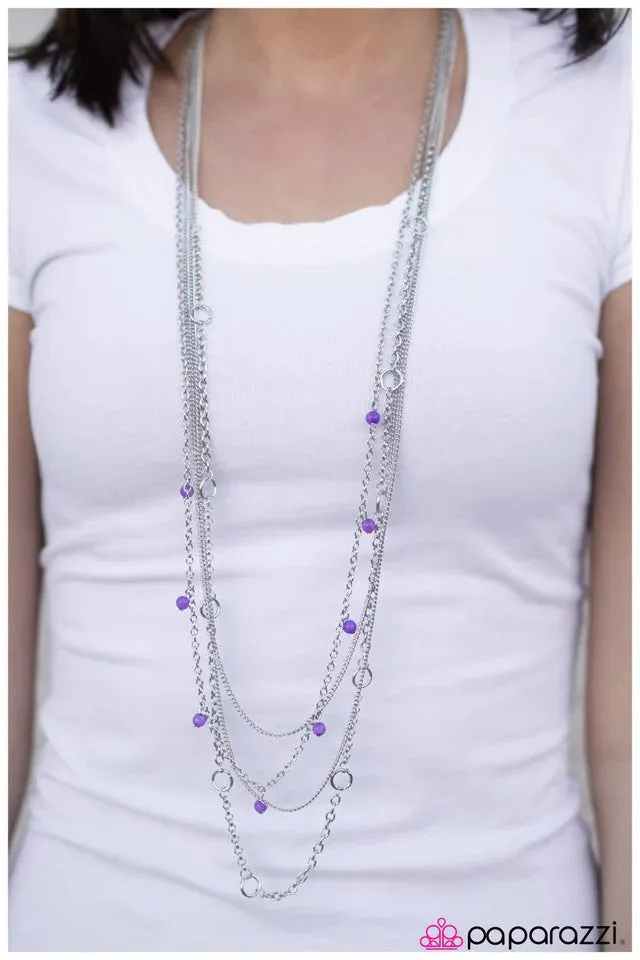 Paparazzi Necklace ~ Do The Locomotion - Purple