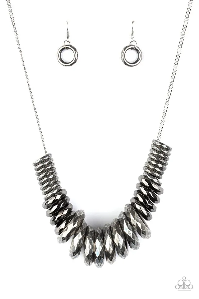 Paparazzi Necklace ~ Haute Hardware - Silver