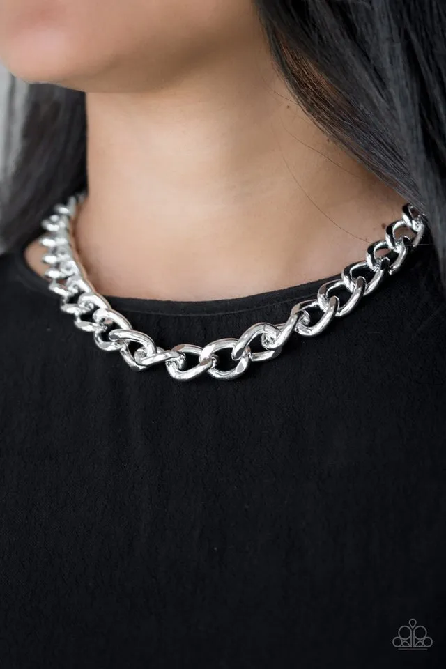 Paparazzi Necklace ~ Heavyweight Champion - Silver