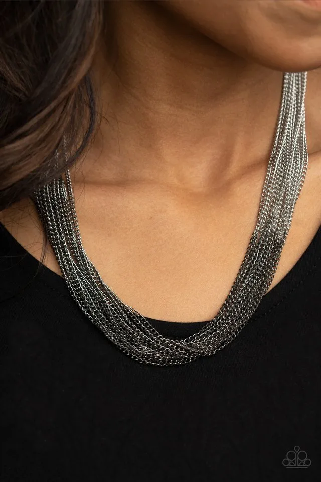 Paparazzi Necklace ~ Metallic Merger - Black