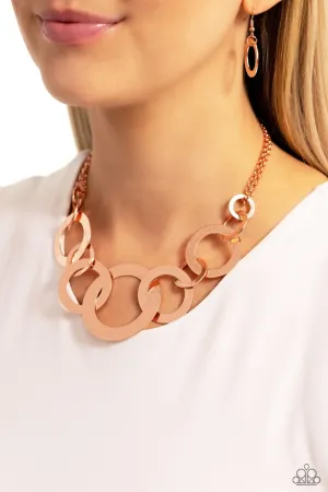 Paparazzi Necklace ~ Uptown Links - Copper