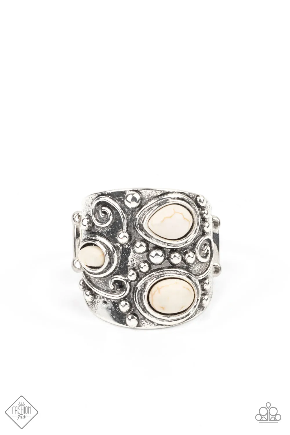 Paparazzi Ring Fashion Fix Jan 2021 ~ Modern Mountain Ranger - White