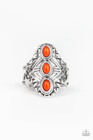 Paparazzi Ring ~ Mayan Motif - Orange