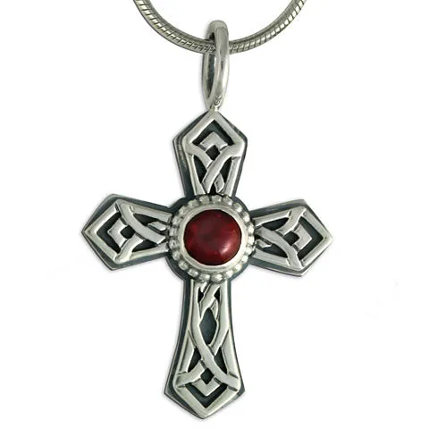 Pictish Cross with Gem on Chain