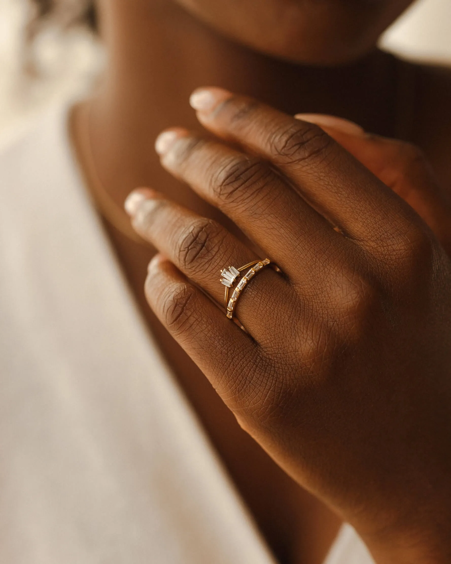 Prisma White Sapphire Ring