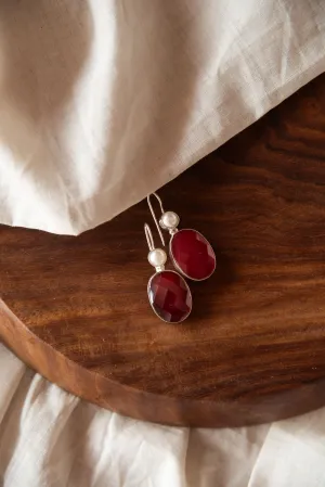 Red Semi-Precious Earings