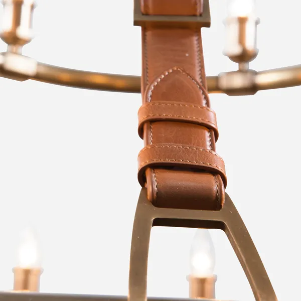 Redford Leather Round Chandelier