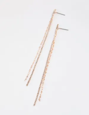 Rose Gold Chain & Cupchain Drop Earrings