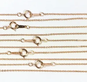 Rosegold filled 14k, minimalist chain, bridesmaid gift, Rose gold, 1 mm fine cable, 18 inches, spring clasp, sturdy construction, 5 pack