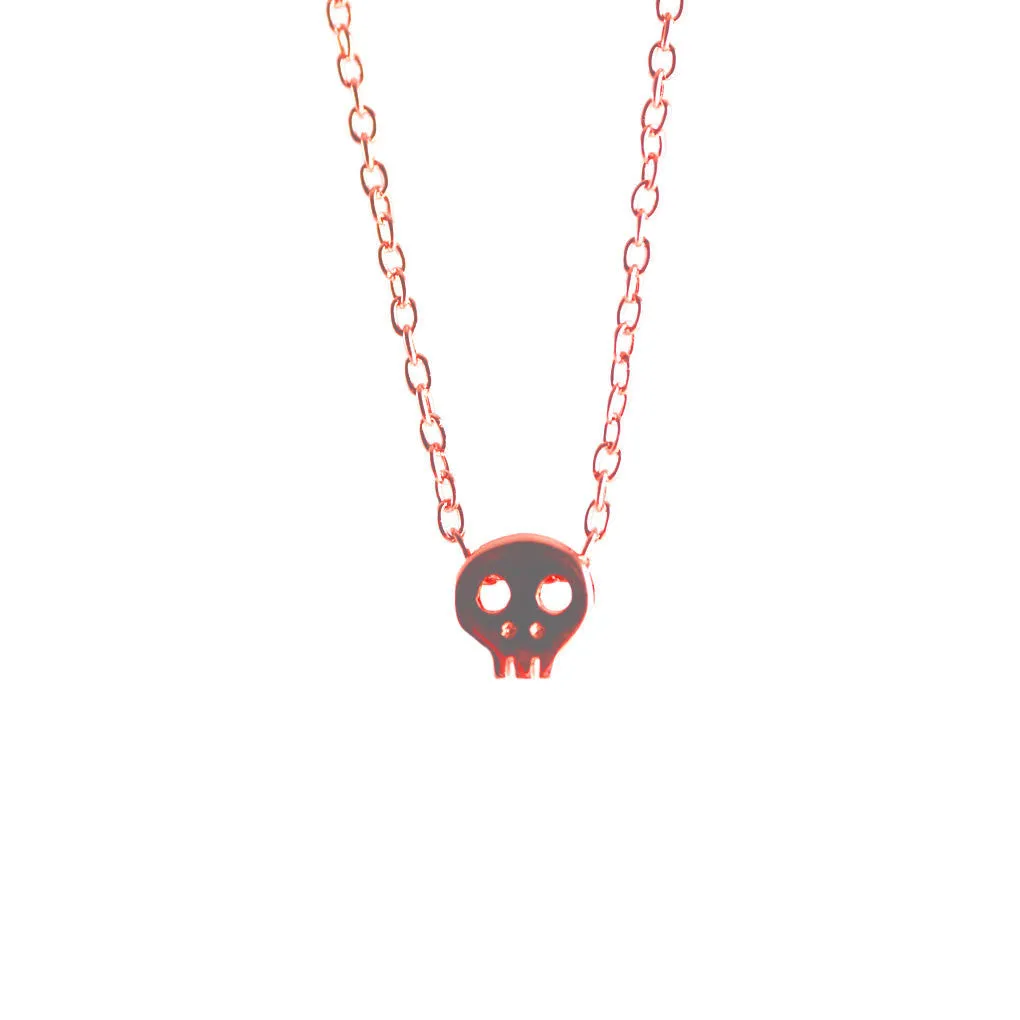 Rosy Tiny Skull Necklace