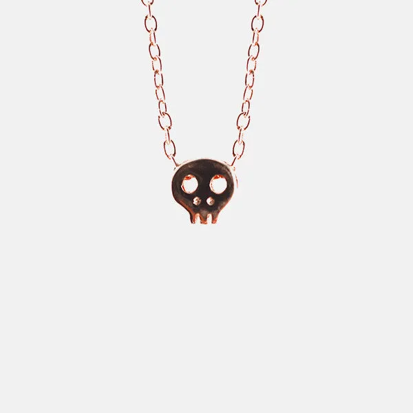 Rosy Tiny Skull Necklace