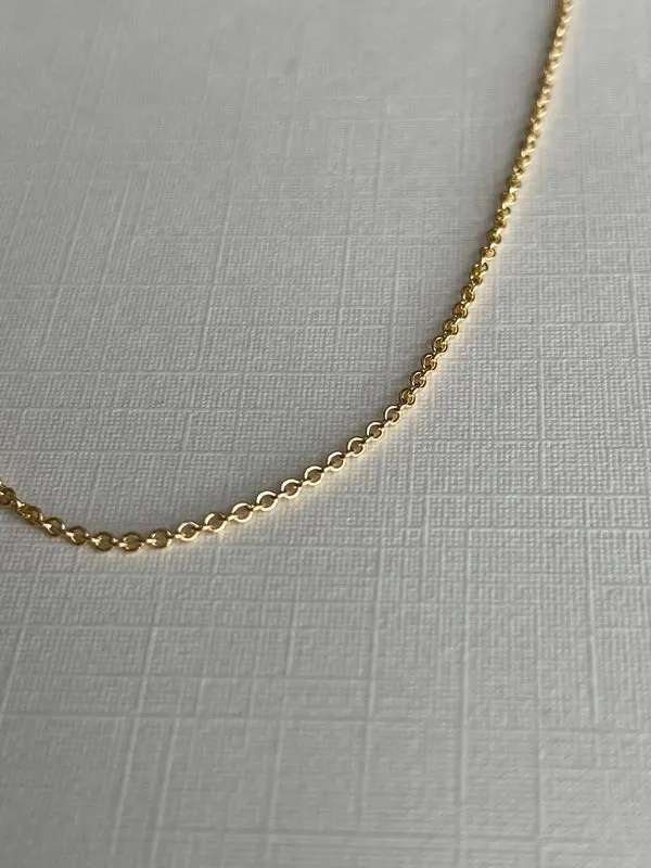 Second Aura Dainty Cable Necklace (Gold or Silver)