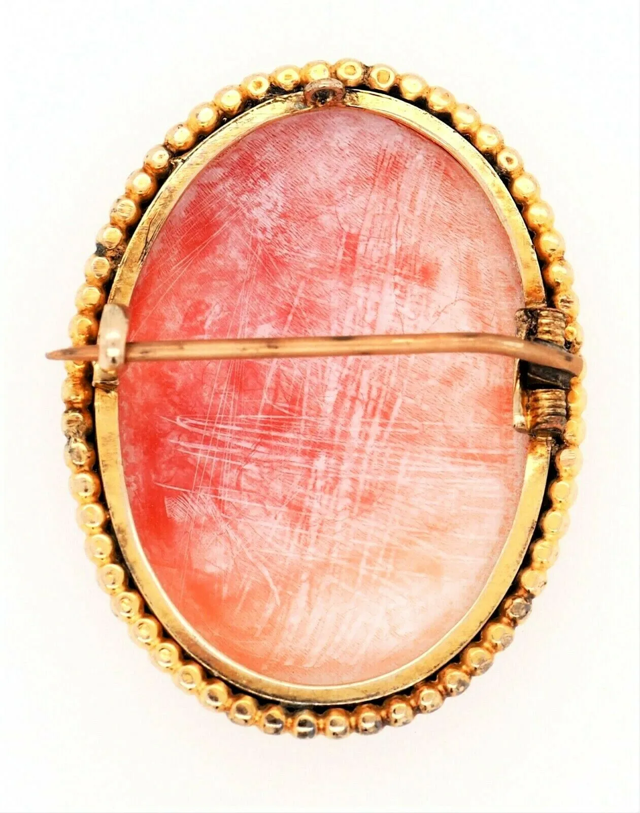 Shell Cameo 9ct Yellow Gold Portrait Brooch