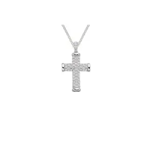 Silver CZ sparkle cross