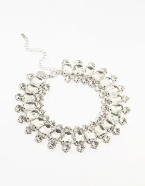 Silver Diamante Choker Necklace