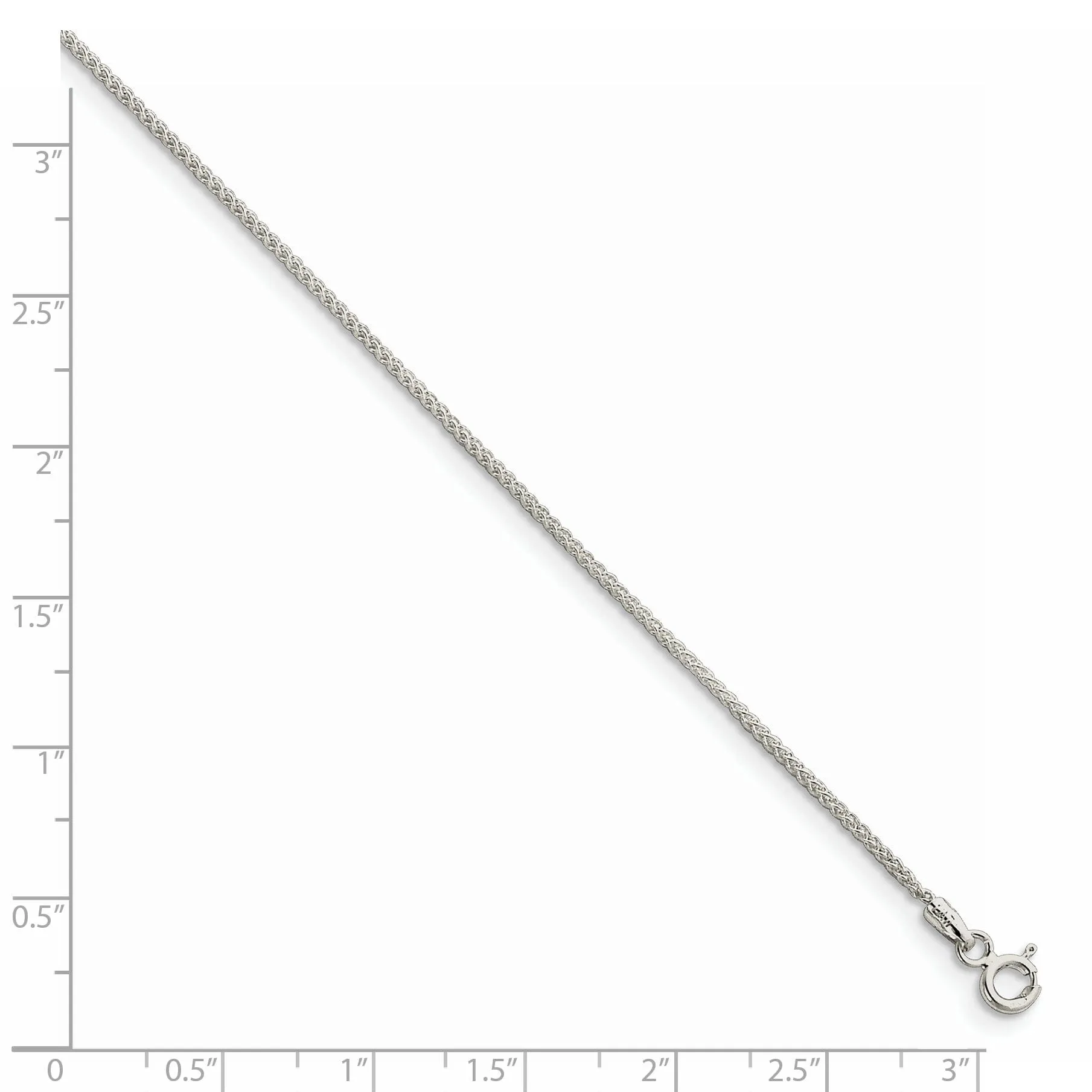 Silver Polished 1.25-mm Solid Round Spiga Chain