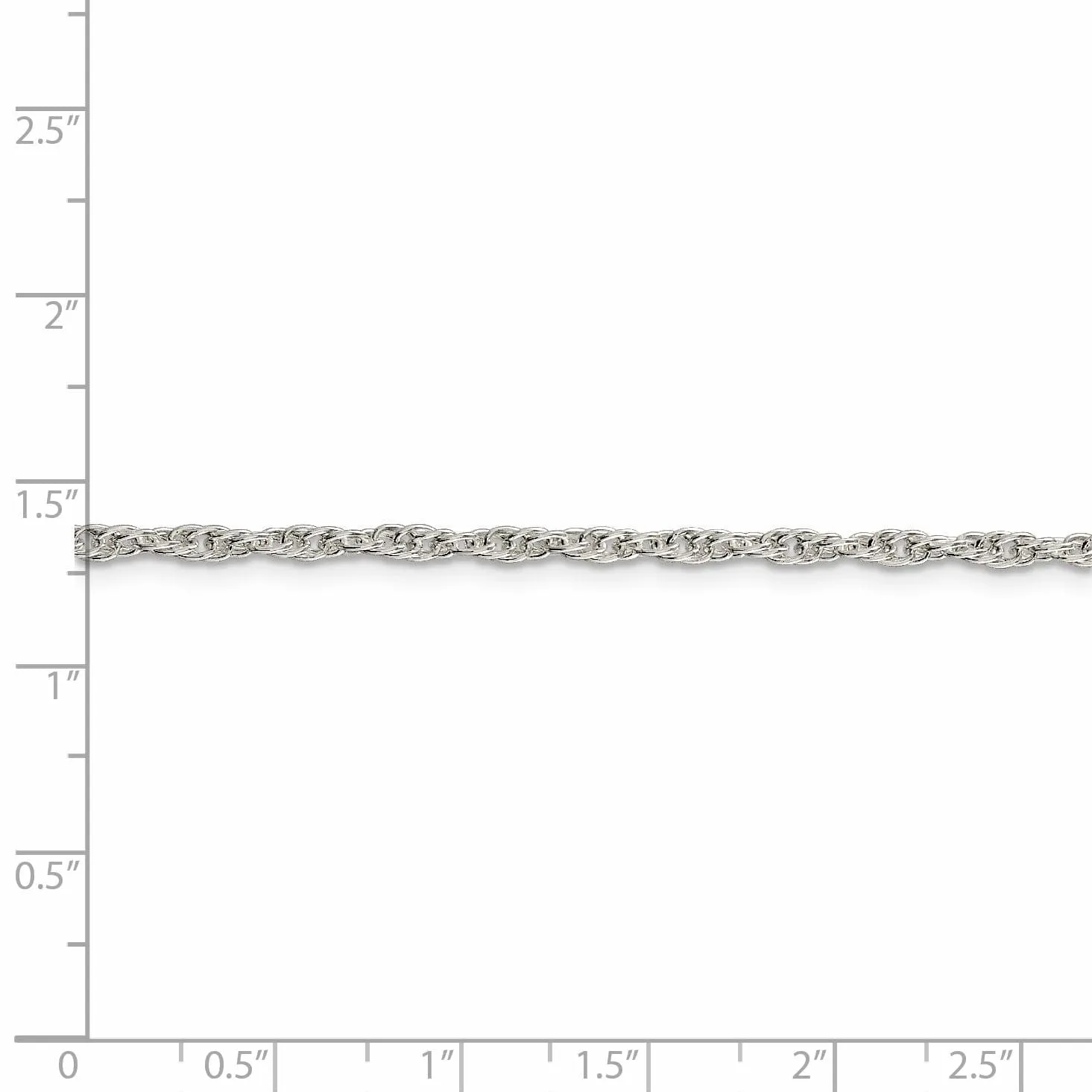 Silver Polished 2.45-mm Loose Rope Chain