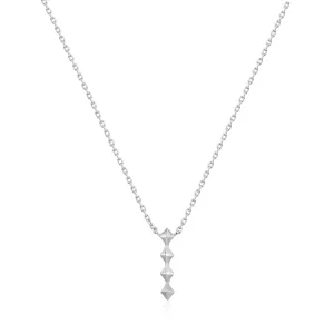 Silver Spike Drop Necklace