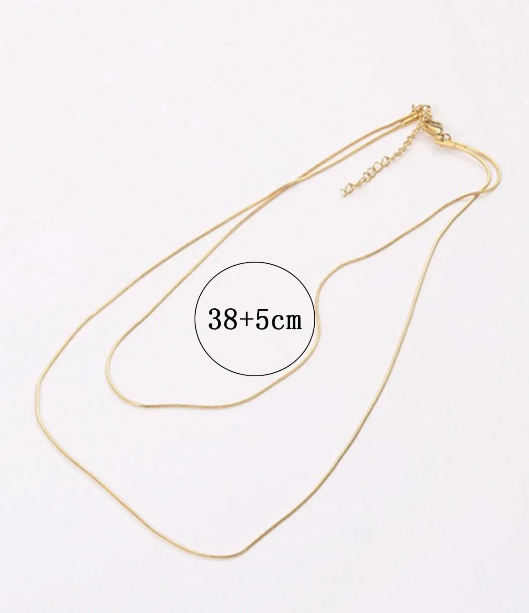 Simple gold double layered necklace