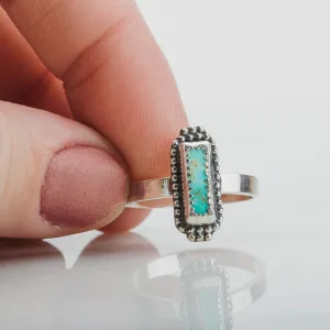 Size 9.5 Rectangle Royston Turquoise Gemstone Ring