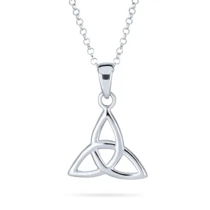 Small Trinity Viking Love Knot Celtic Triquetra Pendant Necklace Sterling Silver