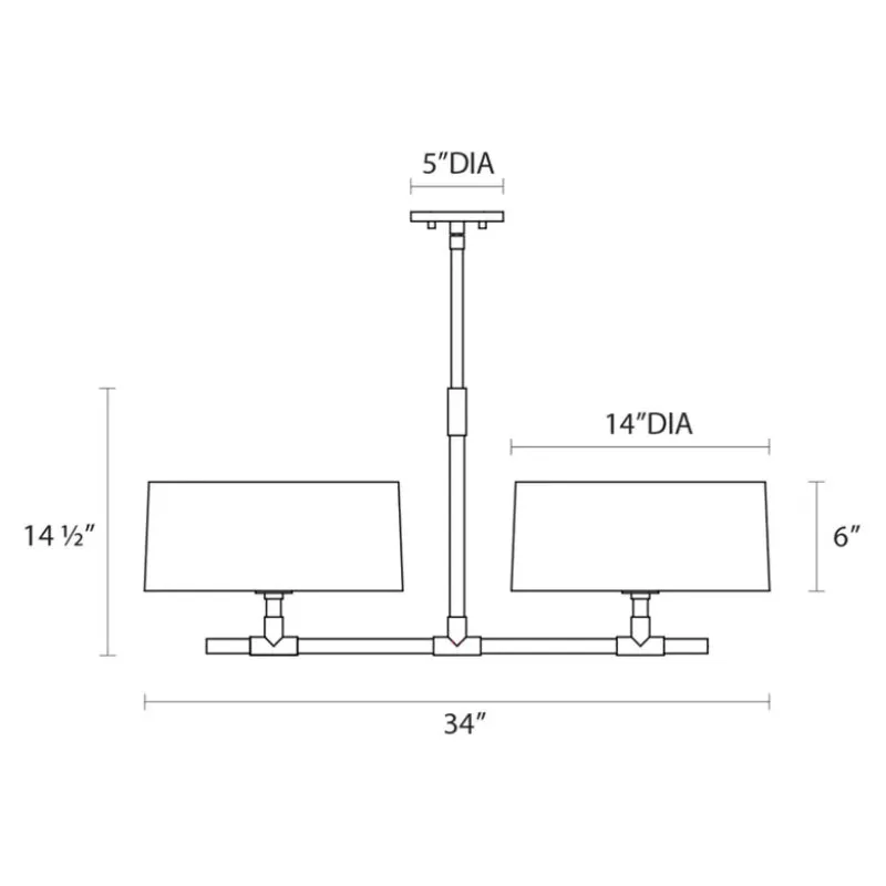 Sonneman 4952 Soho 4-lt 34" Bar Pendant