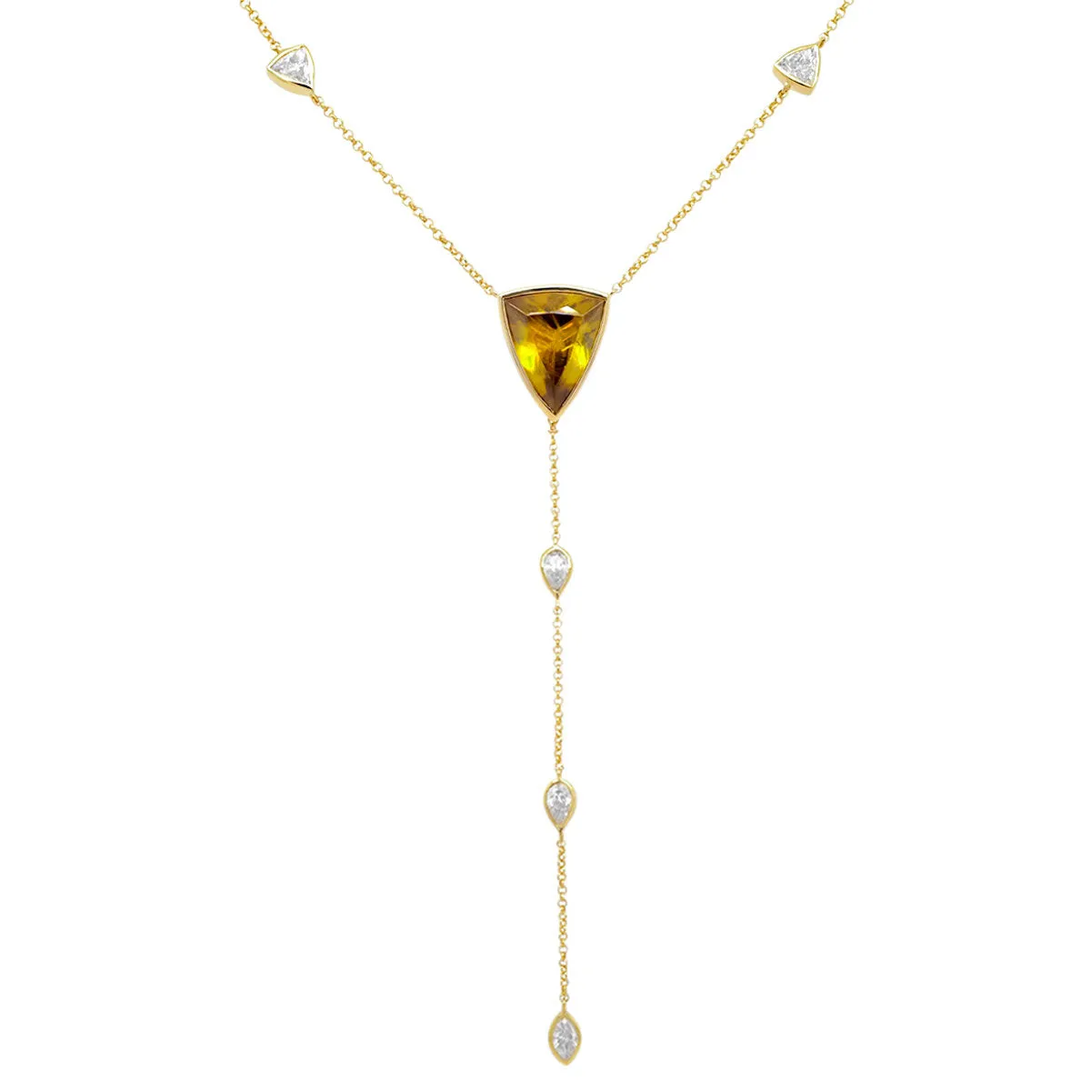 Sphene Lariat Necklace | 4.10GMS 5.95CTW