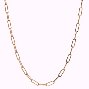 Stephanie Windsor 14k Rose Gold Thin Rectangle Link Chain