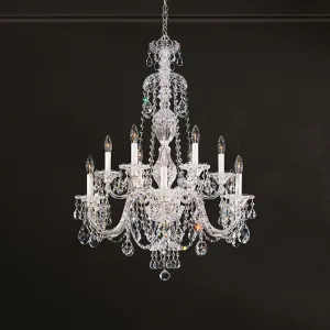 Sterling 12 Light Gold Chandelier with Crystals from Swarovski