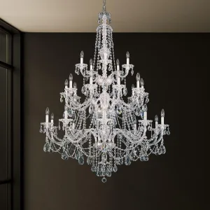 Sterling 25 Light Gold Chandelier with Clear Heritage Crystals