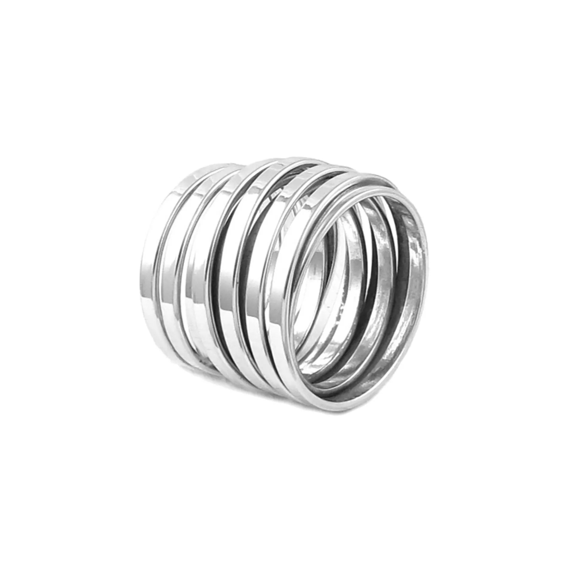 Sterling Silver Chunky Spiral Ring for Women