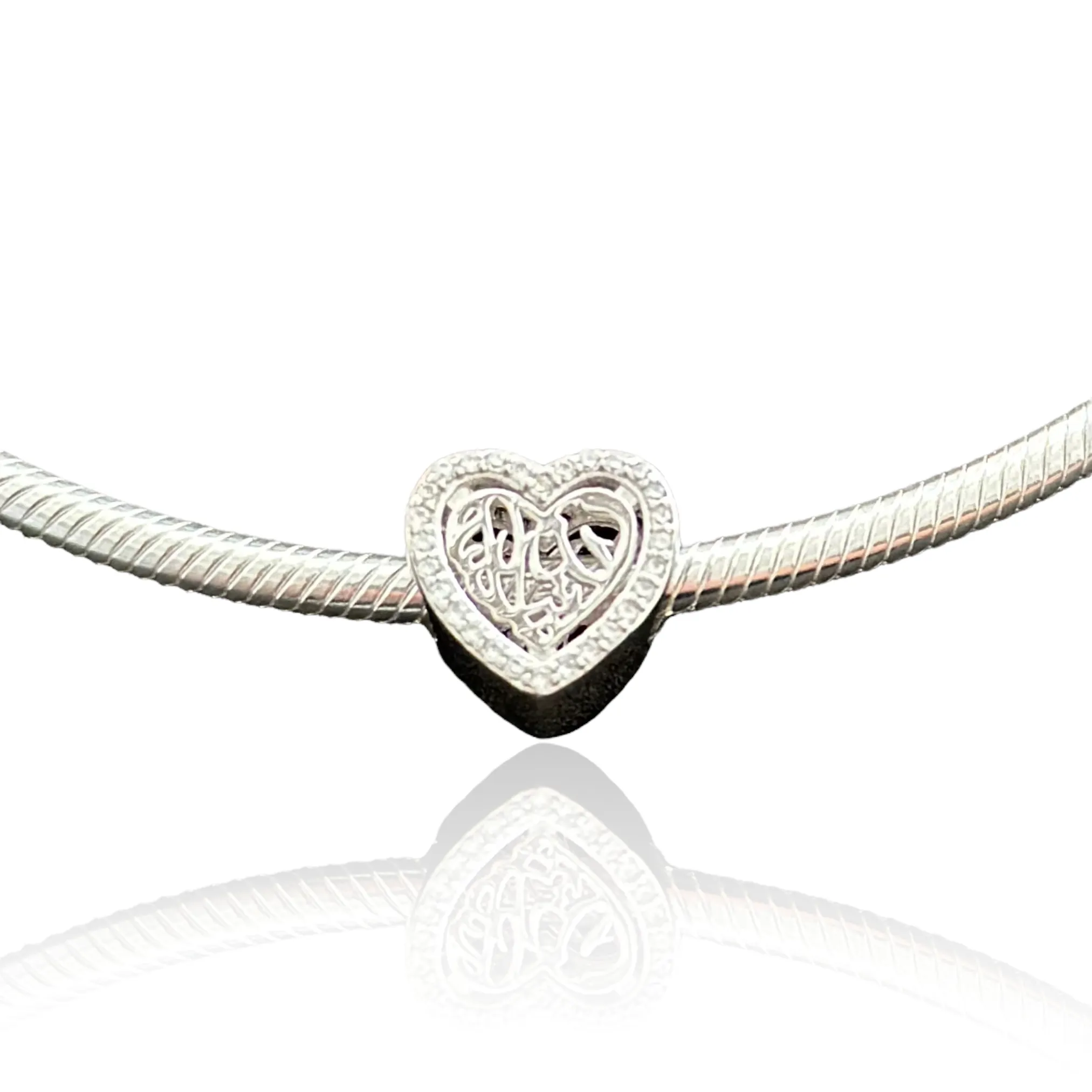 Sterling Silver Mashallah Heart Charm