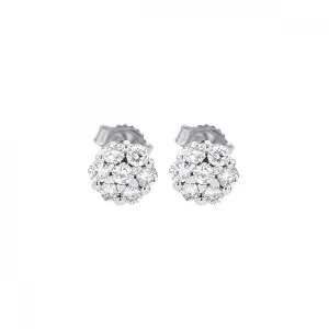 Timeless Round Cut Diamond Cluster Stud Earrings, 0.10 cttw