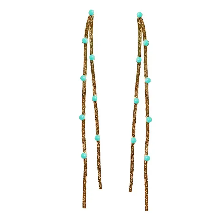 Turquoise Dotted Statement Earrings