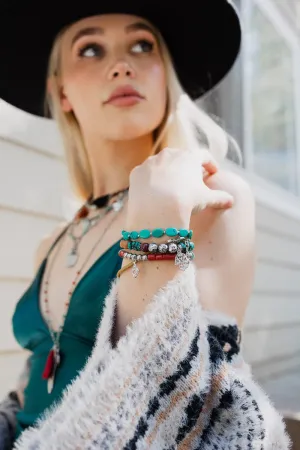 Turquoise Stackable Charm Bracelet