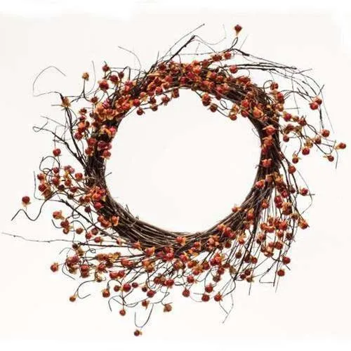 Twiggy Podka & Bittersweet Sunburst Wreath, 20"