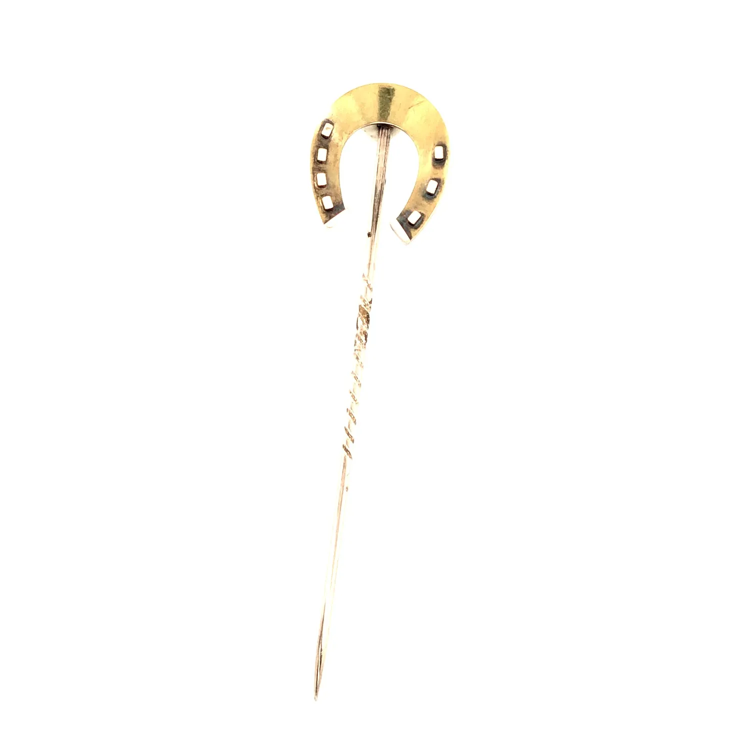 Victorian Horse Shoe Tie Pin Stick Pin in 15ct Gold