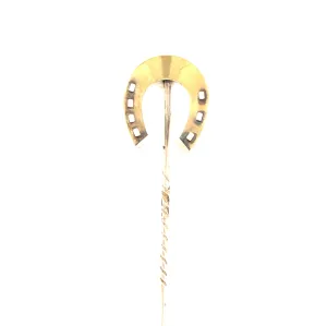 Victorian Horse Shoe Tie Pin Stick Pin in 15ct Gold