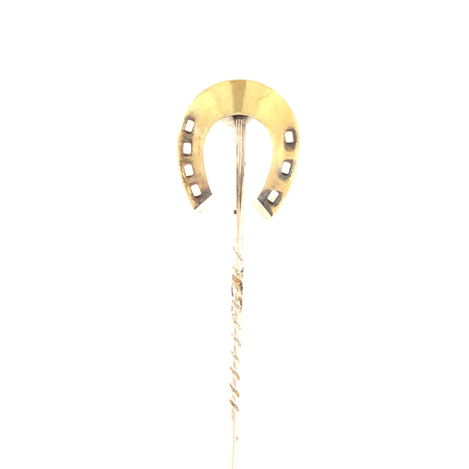 Victorian Horse Shoe Tie Pin Stick Pin in 15ct Gold