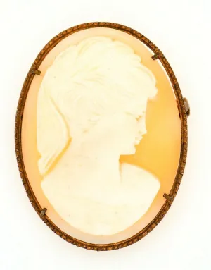 Vintage Shell Cameo Portrait Brooch Pin Fashion Jewellery