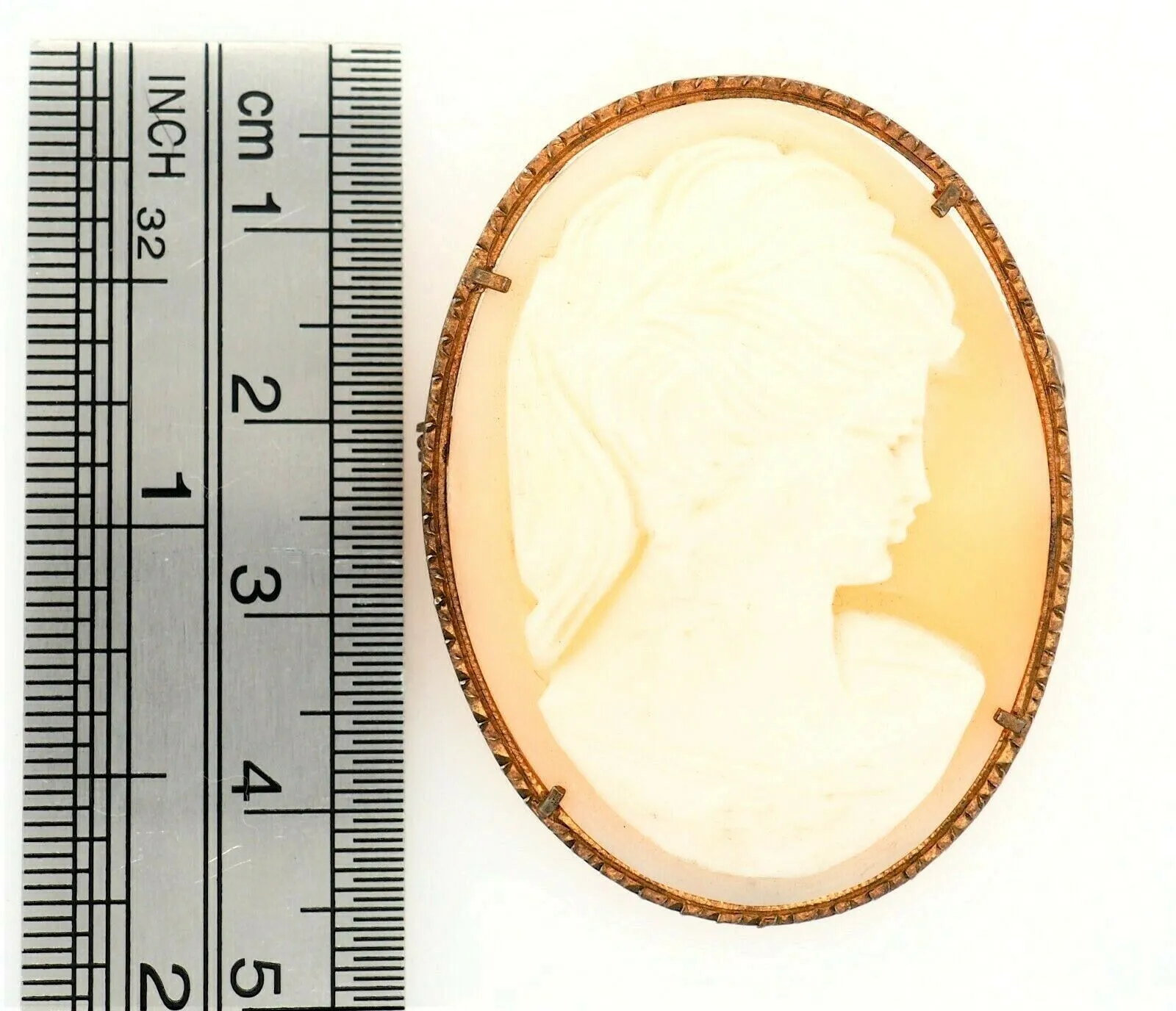 Vintage Shell Cameo Portrait Brooch Pin Fashion Jewellery