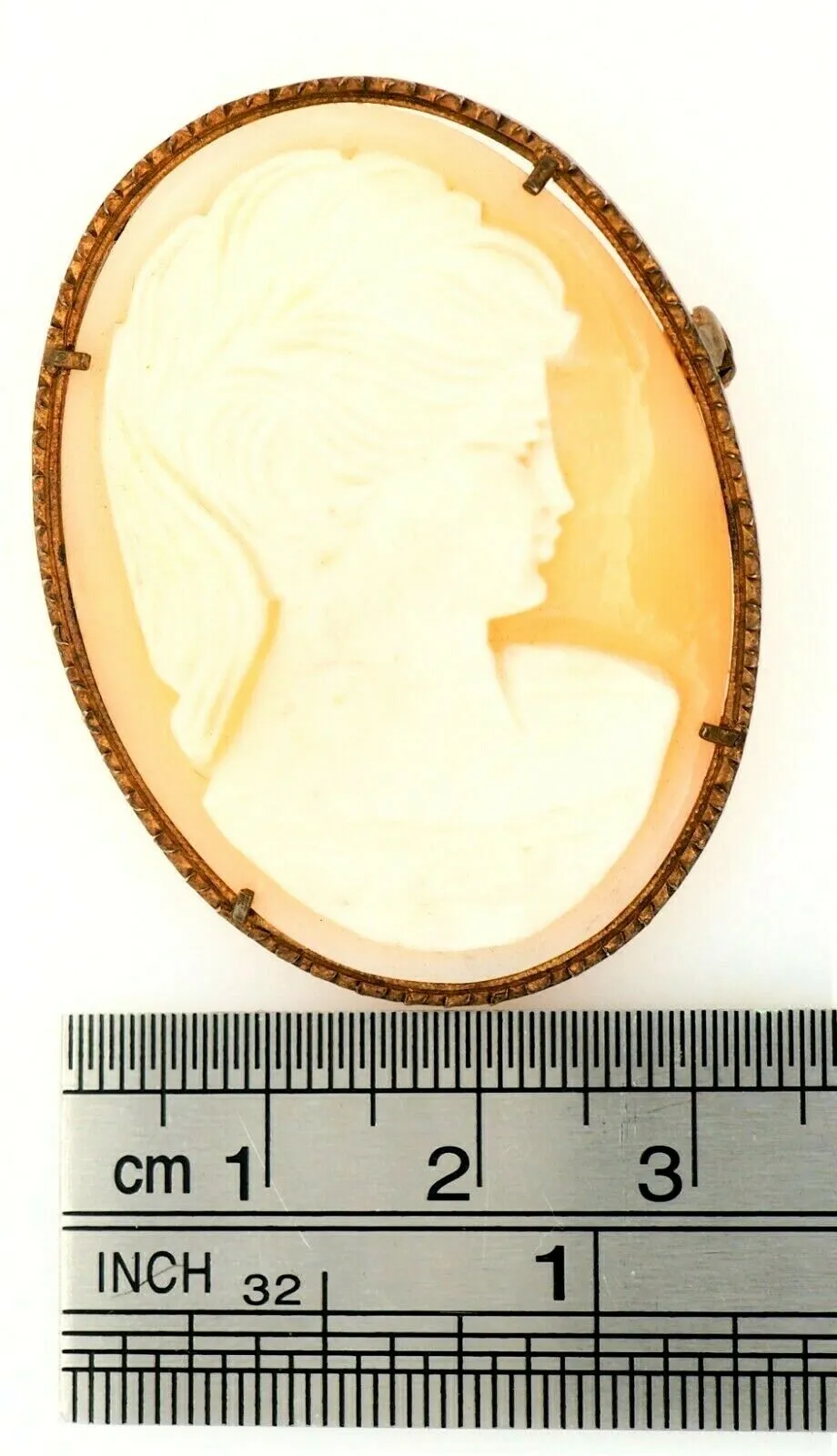 Vintage Shell Cameo Portrait Brooch Pin Fashion Jewellery