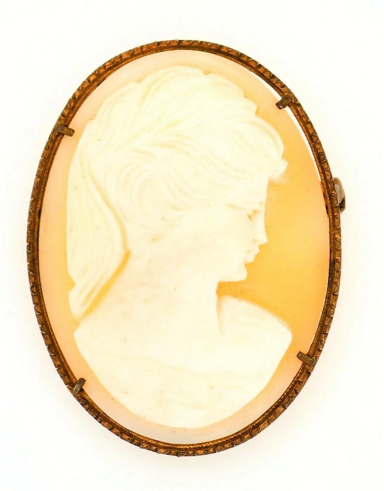 Vintage Shell Cameo Portrait Brooch Pin Fashion Jewellery